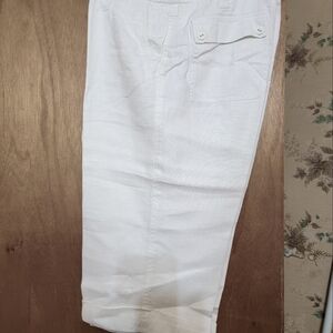 Shorts - mid-calf White linen drawstring shorts